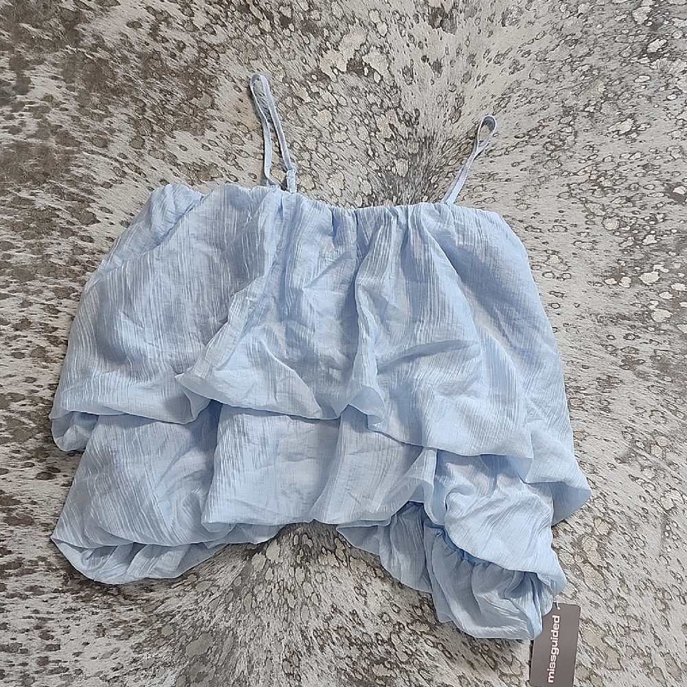 Missguided Tiered Bubble Hem Blouse SzXL NWT - Picture 2 of 6